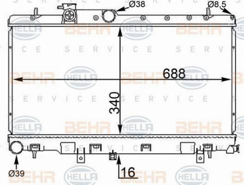 BEHR HELLA Service 8MK 376 775-604 - Радіатор, охолодження двигуна avtolavka.club