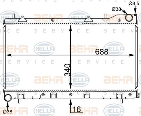 BEHR HELLA Service 8MK 376 775-614 - Радіатор, охолодження двигуна avtolavka.club