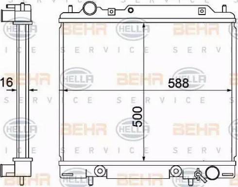 BEHR HELLA Service 8MK 376 770-311 - Радіатор, охолодження двигуна avtolavka.club