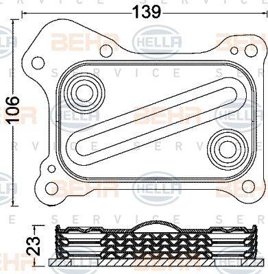 BEHR HELLA Service 8MO 376 797-061 - Масляний радіатор, рухове масло avtolavka.club