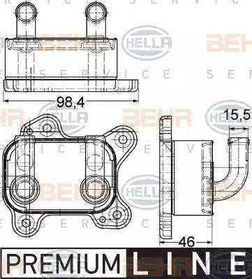 BEHR HELLA Service 8MO 376 780-601 - Масляний радіатор, рухове масло avtolavka.club