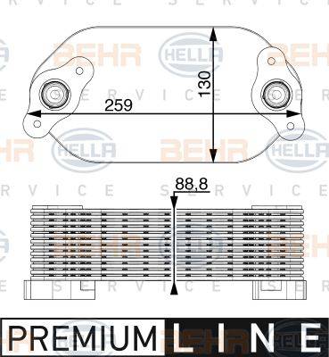 BEHR HELLA Service 8MO 376 779-341 - Масляний радіатор, рухове масло avtolavka.club