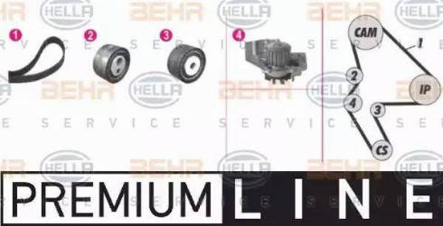 BEHR HELLA Service 8MP 376 809-891 - Водяний насос + комплект зубчатого ременя avtolavka.club