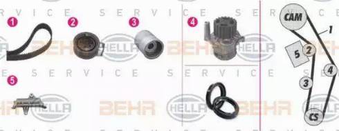 BEHR HELLA Service 8MP 376 809-851 - Водяний насос + комплект зубчатого ременя avtolavka.club