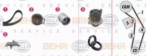 BEHR HELLA Service 8MP 376 809-861 - Водяний насос + комплект зубчатого ременя avtolavka.club