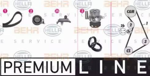 BEHR HELLA Service 8MP 376 809-811 - Водяний насос + комплект зубчатого ременя avtolavka.club