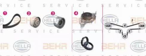 BEHR HELLA Service 8MP 376 809-821 - Водяний насос + комплект зубчатого ременя avtolavka.club