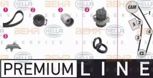 BEHR HELLA Service 8MP 376 809-871 - Водяний насос + комплект зубчатого ременя avtolavka.club