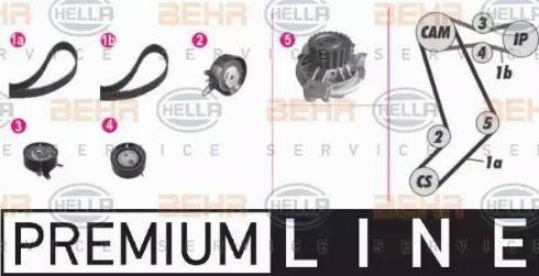BEHR HELLA Service 8MP 376 804-841 - Водяний насос + комплект зубчатого ременя avtolavka.club