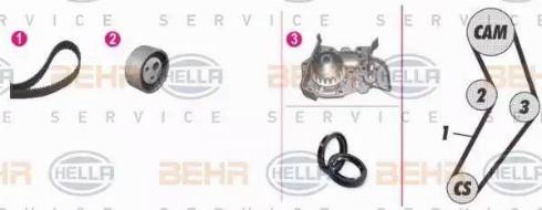 BEHR HELLA Service 8MP 376 805-841 - Водяний насос + комплект зубчатого ременя avtolavka.club