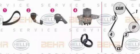 BEHR HELLA Service 8MP 376 805-831 - Водяний насос + комплект зубчатого ременя avtolavka.club