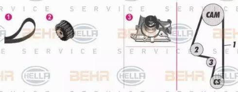 BEHR HELLA Service 8MP 376 805-871 - Водяний насос + комплект зубчатого ременя avtolavka.club