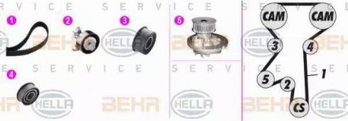 BEHR HELLA Service 8MP 376 806-851 - Водяний насос + комплект зубчатого ременя avtolavka.club