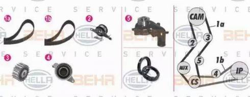 BEHR HELLA Service 8MP 376 806-801 - Водяний насос + комплект зубчатого ременя avtolavka.club