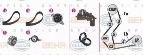 BEHR HELLA Service 8MP 376 806-831 - Водяний насос + комплект зубчатого ременя avtolavka.club