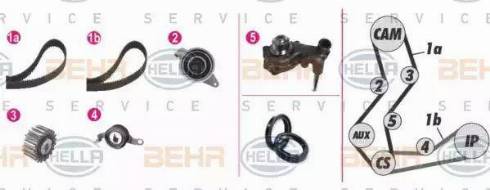 BEHR HELLA Service 8MP 376 806-821 - Водяний насос + комплект зубчатого ременя avtolavka.club