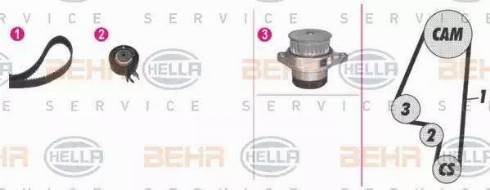 BEHR HELLA Service 8MP 376 800-841 - Водяний насос + комплект зубчатого ременя avtolavka.club