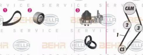 BEHR HELLA Service 8MP 376 800-851 - Водяний насос + комплект зубчатого ременя avtolavka.club