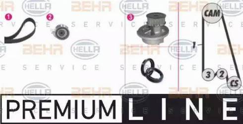 BEHR HELLA Service 8MP 376 800-801 - Водяний насос + комплект зубчатого ременя avtolavka.club