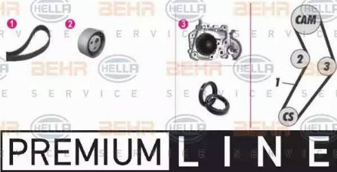 BEHR HELLA Service 8MP 376 800-881 - Водяний насос + комплект зубчатого ременя avtolavka.club