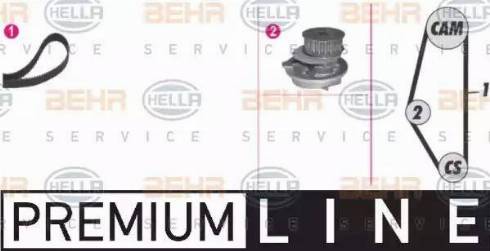 BEHR HELLA Service 8MP 376 801-851 - Водяний насос + комплект зубчатого ременя avtolavka.club