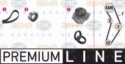 BEHR HELLA Service 8MP 376 801-861 - Водяний насос + комплект зубчатого ременя avtolavka.club