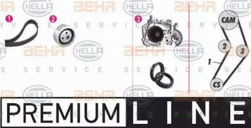 BEHR HELLA Service 8MP 376 801-871 - Водяний насос + комплект зубчатого ременя avtolavka.club