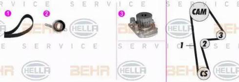 BEHR HELLA Service 8MP 376 808-881 - Водяний насос + комплект зубчатого ременя avtolavka.club