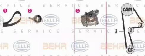 BEHR HELLA Service 8MP 376 808-871 - Водяний насос + комплект зубчатого ременя avtolavka.club