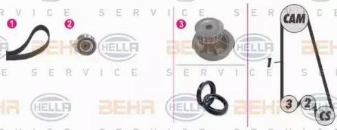 BEHR HELLA Service 8MP 376 803-841 - Водяний насос + комплект зубчатого ременя avtolavka.club