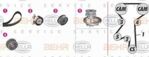 BEHR HELLA Service 8MP 376 803-861 - Водяний насос + комплект зубчатого ременя avtolavka.club