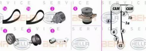 BEHR HELLA Service 8MP 376 803-811 - Водяний насос + комплект зубчатого ременя avtolavka.club