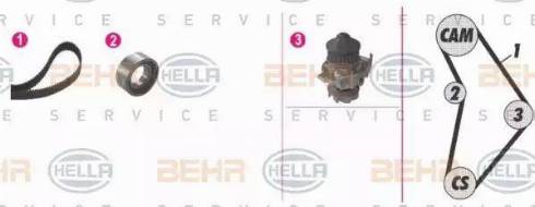 BEHR HELLA Service 8MP 376 803-821 - Водяний насос + комплект зубчатого ременя avtolavka.club