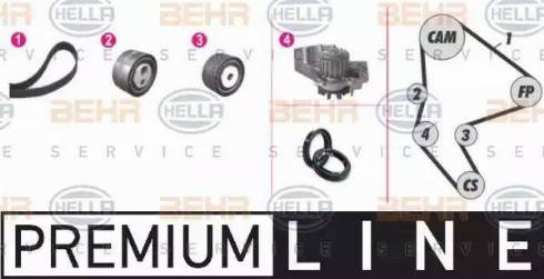 BEHR HELLA Service 8MP 376 802-841 - Водяний насос + комплект зубчатого ременя avtolavka.club