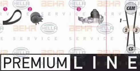 BEHR HELLA Service 8MP 376 802-851 - Водяний насос + комплект зубчатого ременя avtolavka.club