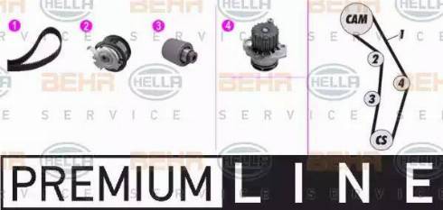 BEHR HELLA Service 8MP 376 802-861 - Водяний насос + комплект зубчатого ременя avtolavka.club