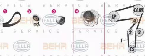 BEHR HELLA Service 8MP 376 802-801 - Водяний насос + комплект зубчатого ременя avtolavka.club