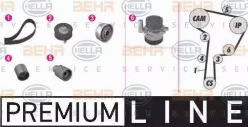 BEHR HELLA Service 8MP 376 802-881 - Водяний насос + комплект зубчатого ременя avtolavka.club