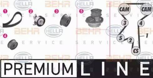 BEHR HELLA Service 8MP 376 802-871 - Водяний насос + комплект зубчатого ременя avtolavka.club