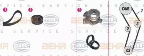 BEHR HELLA Service 8MP 376 807-841 - Водяний насос + комплект зубчатого ременя avtolavka.club