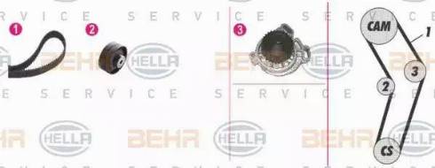 BEHR HELLA Service 8MP 376 807-851 - Водяний насос + комплект зубчатого ременя avtolavka.club