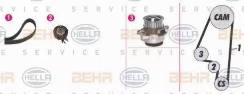 BEHR HELLA Service 8MP 376 807-861 - Водяний насос + комплект зубчатого ременя avtolavka.club