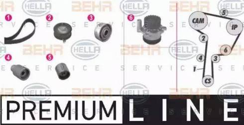 BEHR HELLA Service 8MP 376 807-811 - Водяний насос + комплект зубчатого ременя avtolavka.club