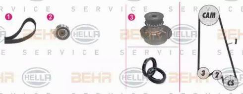 BEHR HELLA Service 8MP 376 807-871 - Водяний насос + комплект зубчатого ременя avtolavka.club