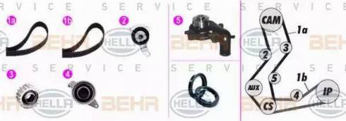 BEHR HELLA Service 8MP 376 819-801 - Водяний насос + комплект зубчатого ременя avtolavka.club