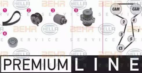 BEHR HELLA Service 8MP 376 814-841 - Водяний насос + комплект зубчатого ременя avtolavka.club