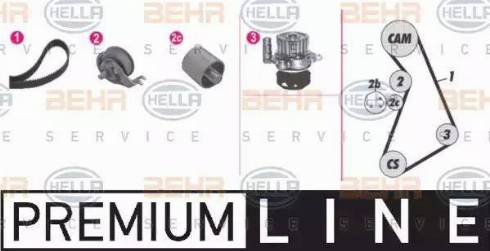 BEHR HELLA Service 8MP 376 814-861 - Водяний насос + комплект зубчатого ременя avtolavka.club