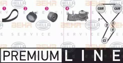 BEHR HELLA Service 8MP 376 814-801 - Водяний насос + комплект зубчатого ременя avtolavka.club