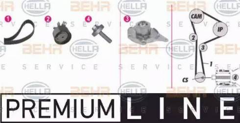 BEHR HELLA Service 8MP 376 814-831 - Водяний насос + комплект зубчатого ременя avtolavka.club