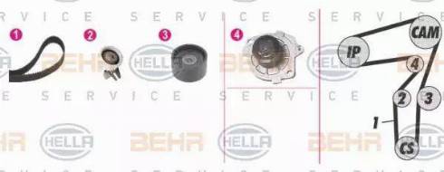 BEHR HELLA Service 8MP 376 814-871 - Водяний насос + комплект зубчатого ременя avtolavka.club